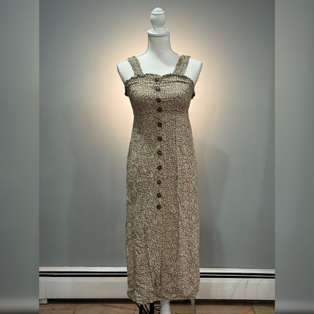 SALE! Brown Japna Cheetah Button Down Sundress Size XS EUC